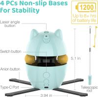 Interactive Cat Toys,3-in-1 Funny Exercise Electric Rotating Cat Toys for Indoor Cats Laser Toy,Automatic Cat Ball Kitten Toys - details 6