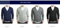 Chaqueta de hombre, suéter, cárdigan de algodón con cuello en V, suéter de punto fino para hombre - details 2