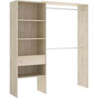 Traje Armario Vestidor Abierto, Madera de ingeniería, Blanco, - details 1