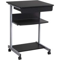 Mesa de Ordenador Mesa Escritorio PC con Cajón con 4 Ruedas para Hogar o Oficina 56x51x79cm Negro - details 0