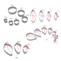 Herramienta de arcilla polimérica de 20 piezas, cortador redondo de acero inoxidable, molde de corte de cerámica artesanal para joyería colgante - details 1