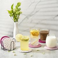 8 posavasos para escritorio, posavasos para bebidas, posavasos absorbentes para mesa de centro, posavasos bonitos - details 5