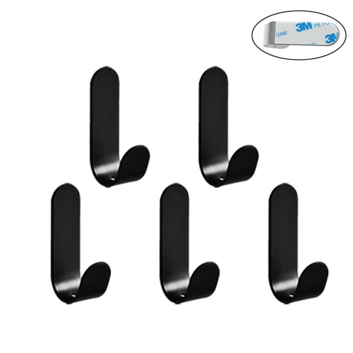 Gancho adhesivo para colgar ropa detrás de la puerta, organizador de pared de 5 piezas, colgador de tela, soporte para bata de baño, estante de cocina