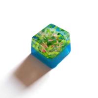 Teclado nical de resina hecho a mano, juego de teclas translúcidas personalizadas con escena natural creativa - details 3