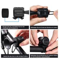 Bocina electrónica para bicicleta de montaña, sirena de 120dB, batería CR2032, alarma de trompeta IPX4, resistente al agua, sonido de advertencia fuerte - details 7