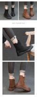 Botas de nieve gruesas integradas de cuero, botas de mujer de caña baja con suela gruesa, zapatos de mujer de terciopelo versátiles - details 6