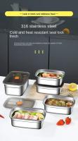 Fiambrera de acero inoxidable para acampar, caja Bento adecuada para microondas a prueba de fugas, caja de almacenamiento para refrigerador y congelador sellada de gran capacidad - details 1