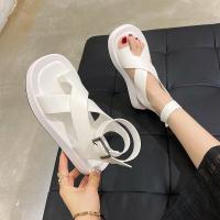 Sandalias de verano con punta redonda, estilo de Color sólido, versión, zapatos individuales cómodos para mujer - details 23