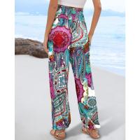 2025 Europa Y Los Estados Unidos Nuevo, Primavera Y Verano Señoras Suelta De Cintura Alta Impreso Pantalones Casuales Mujer - details 15