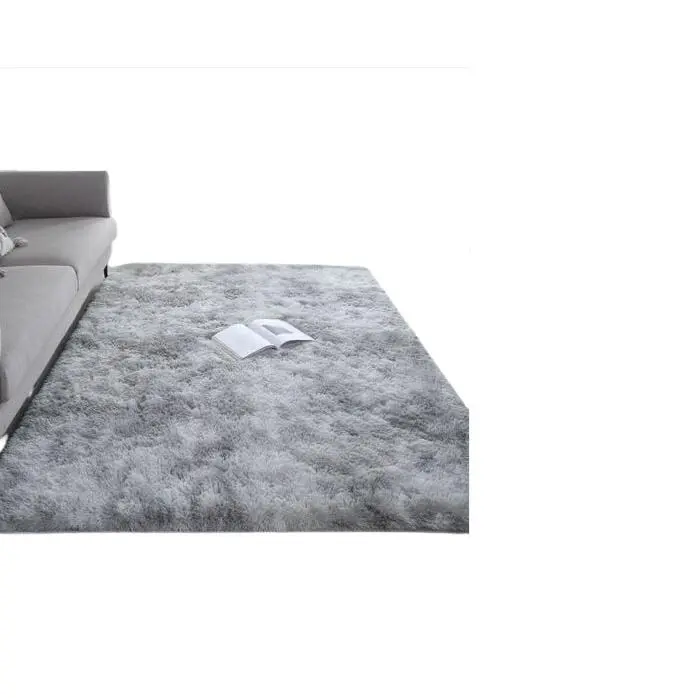FREOSEN-alfombra peluda para sala de estar, 160x230cm, gris, fibra de polipropileno suave, antideslizante - 1