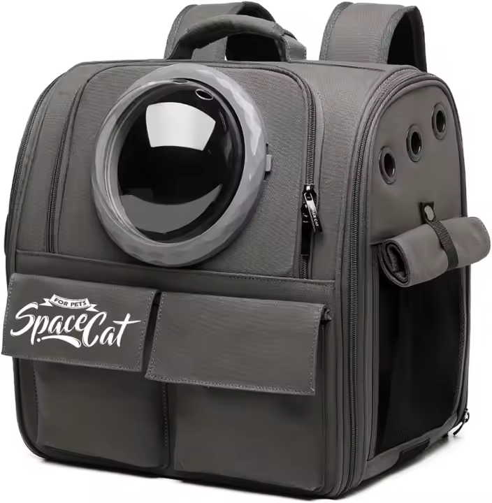Mochila para Gatos Mochila de Viaje Espacial Ventilada con Cápsula Ideal para Mascotas Pequeñas - 1