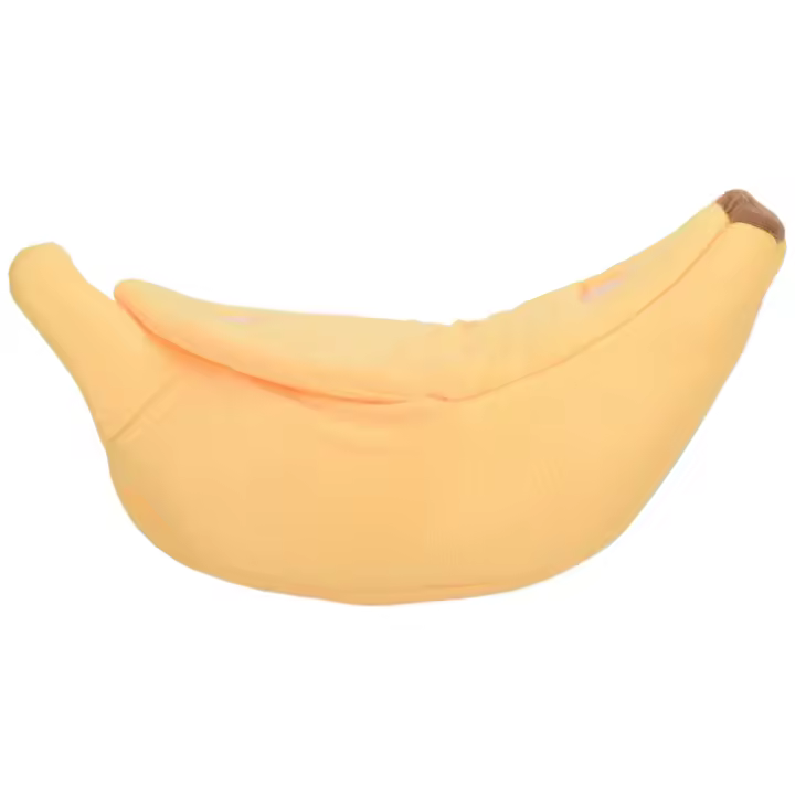 Bonita cama de plátano para gatos, cama suave para mascotas, cama de abrazo para gatos, conejos y perros pequeños, color amarillo - 1
