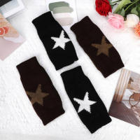 Guantes Térmicos de punto con diseño de estrella para mujer y hombre, manoplas informales de dedo abierto para conducir - details 2