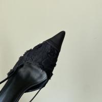 Diseño francés sentido nicho vestido negro tacones altos mujer stiletto estilo de hadas sandalias puntiagudas falda femenina - details 36