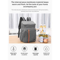 Mochila térmica impermeable, bolsa térmica gruesa de 20L, grande, aislada, de grado alimenticio, PEVA, escuela familiar, Picnic, refrigerador, bolsa de almuerzo - details 10