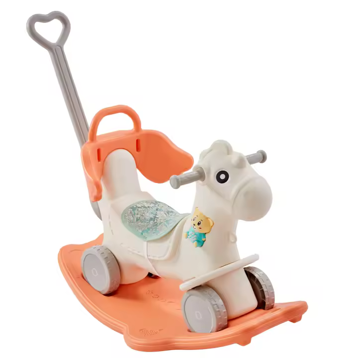VEVOR-caballo balancín 4 en 1 para niños pequeños de 1 a 3 años, balancín de bebé con tabla de equilibrio desmontable, mango de empuje - 1