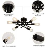 Lámpara Led de techo moderna para sala de estar, accesorio de iluminación interior, Base de bombilla E26, color negro, estilo nórdico minimalista - details 2