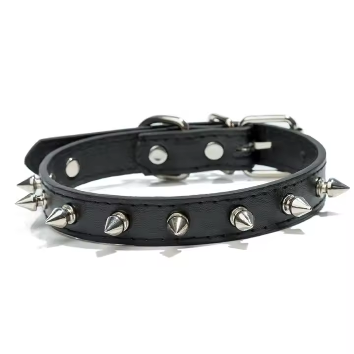 Productos para mascotas, Collar de cuero para perros y gatos, collares con tachuelas y pinchos ajustables y frescos, Collar exquisito colorido para mascotas, mascotas pequeñas y medianas - 1