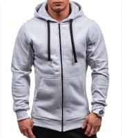Sudadera con Capucha de Cierre Cremallera Cardigan de Color Sólido para Hombres - details 4
