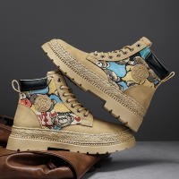 Nuevos Zapatos Martin Personalizados Suela Gruesa de Paja Diseño de Dibujos Animados de Osito - details 3