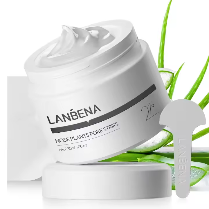 LANBENA Tiras eliminadoras de puntos negros con 2% de ácido salicílico, arcilla blanca amazónica, tiras de limpieza profunda de los poros de la nariz, tira eliminadora de puntos negros para la cara, tiras de nariz mejoradas 2.0 - 1