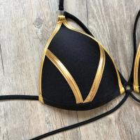 Conjunto de Bikini Dorado con Estampado Traje de Baño Sexy para Mujer Moda de Playa Verano 2025 - details 2