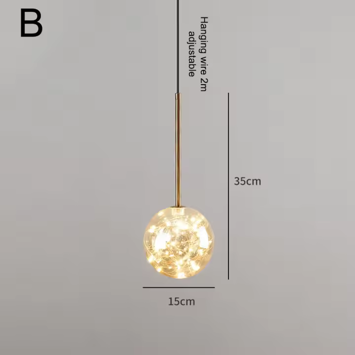 Lámpara Colgante Moderna Y sencilla De Cielo Estrellado, Lámpara De Techo Para Dormitorio Con Corona De Cristal - 1