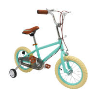 Bicicleta Verde para niños de 14 pulgadas, adecuada para niños y niñas, con ruedas de entrenamiento de colores - details 3