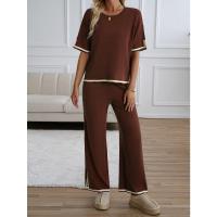 Ropa de mujer de moda 2025 primavera y verano temperamento casual de manga corta conjunto de pantalones de punto - details 28