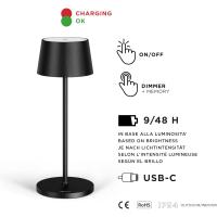 Lámpara LED recargable USB de Mesa Regulable - Larga duración - Luz regulable (Dimmer) con un toque - Casa y restaurante - Protección IP54 - Dorado Oscuro - details 39