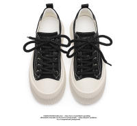 Nuevo blanco y negro suela de muffin zapatos de galleta casual zapatos de junta suela gruesa aumento - details 6