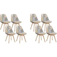 Silla Nórdica Multicolor con Resaldo Estilo Patchwork para Cocina BH29mf-4 - details 9