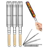 Malla de Acero Inoxidable Portátil para Parrilla de Barbacoa Malla Cuadrada de 1/3 Piezas, Accesorios de Cocina para Exteriores - details 1