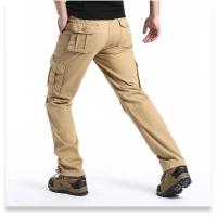 Pantalones casuales de trabajo para hombre con bolsillos multifuncionales, pecho de algodón sólido, estilo cargo recto para uso en exteriores y calle. - details 9