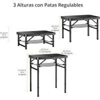 Mesa de Camping Plegable Anbte Longitud Ajustable Impermeable Negro Ideal para BBQ en la Playa - details 4