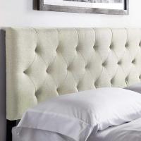 Cabecero tapizado – Cabecero de cama doble – Altura ajustable de 85 a 115 cm, capitoné de diamantes, perla/blanco - details 0