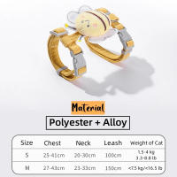 Conjunto de arnés de doble capa para perros pequeños y medianos, correa de Collar para mascotas, ajustable, abeja de dibujos animados, caminar al aire libre - details 2