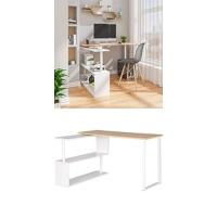 110x50cm, Mesa de Ordenador, Mesa de Oficina, Mesa de Trabajo, con 1 Cajón y 1 Compartimento Abierto, Estructura de Acero, Madera, Blanco - details 9