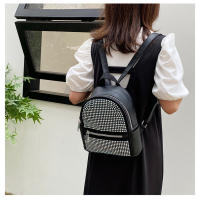 Mochila casual simple, moderna y de gran capacidad, diamantes de imitación de gas extranjero, bolsa de gas extranjero. - details 14