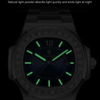 Reloj de Lujo POEDAGAR Correa de Acero Inoxidable Resistente al Agua Luminoso Fecha Visible - details 5
