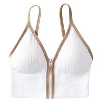 Sujetadores deportivos para mujer, Top blanco transpirable, Top corto ajustado, chaleco de Yoga con cremallera frontal de talla grande, sujetador atlético a prueba de golpes para gimnasio y Fitness - details 6