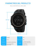 Reloj Deportivo Digital para Hombres SKMEI Fashion Resistente al Agua 5Bar con Alarma y Cronómetro reloj hombre 1251 - details 9