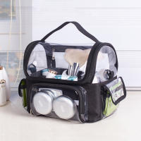 Bolsa de maquillaje de PVC para mujer, estuche de cosméticos transparente, resistente al agua, de gran capacidad, con compartimentos - details 2