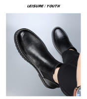 Botas Chelsea de cuero de vaca de gama alta botas de otoño e invierno de cuero genuino botas cortas británicas puntiagudas - details 16