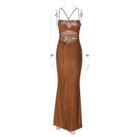 Vestido largo rojo ajustado para mujer, ropa elegante para fiesta, cumpleaños y discoteca, artículos al por mayor para negocios, verano 2024 - details 22