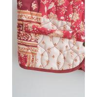 BUNO-Chaleco acolchado con estampado de flores rojas chinas para mujer, abrigo sin mangas, cuello en V, botones cubiertos, ropa de abrigo corta Vintage, 2025 - details 10