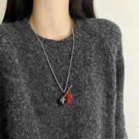 Collar con colgante de púa de guitarra de hip-hop, gargantilla de cadena de guitarra de acero de titanio Punk, cadena de suéter de guitarra eléctrica de moda Vintage para pareja - details 12