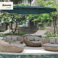 Parasol Doble para Jardín Sombrilla Gigante Anti UV con Manivela Tamaño 4,55x2,65x2,38 m Color Gris - details 37