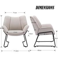Sofá de Salón Moderno de Lino Estilo de Descanso con Brazo para Dormitorio - details 1