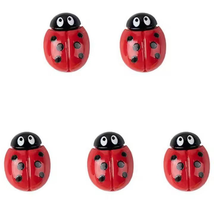 5 uds lindo Mini mariquita de resina hecha a mano miniaturas de mariquita de resina DIY epoxi para niños - 1